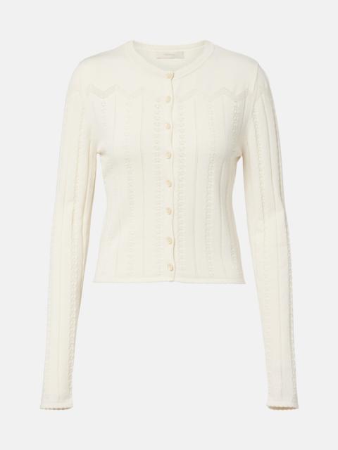 Esme pointelle cotton-blend cardigan