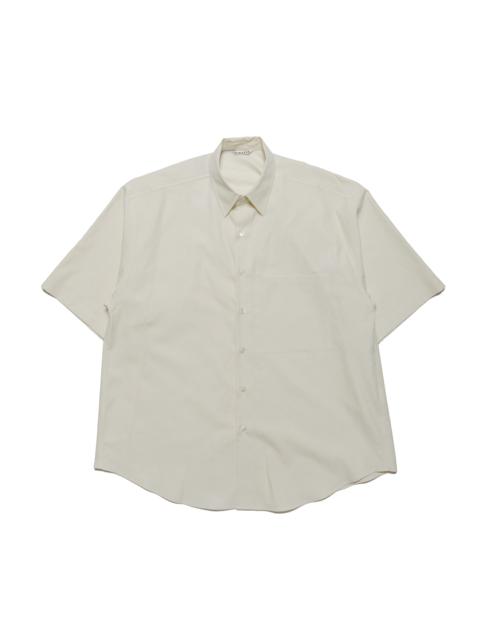 Washed Finx Twill Big Half Sleeved Shirt Light Yellow
