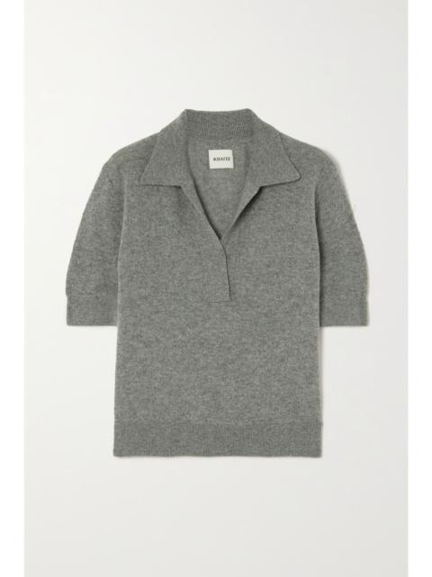 Shrunken Jo cashmere-blend polo shirt Gray