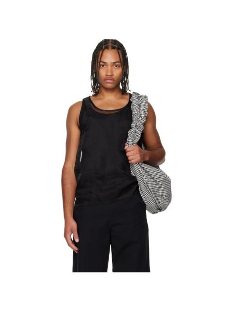 Black Organza Layered Double Vest