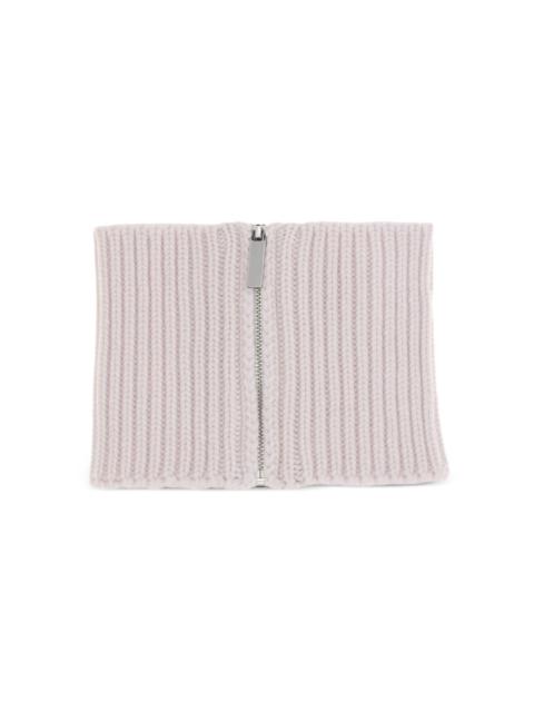 ribbed zip-fastening scarf