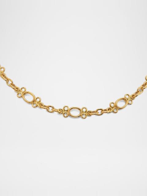 18k Gold Oval & Round Chain Necklace
