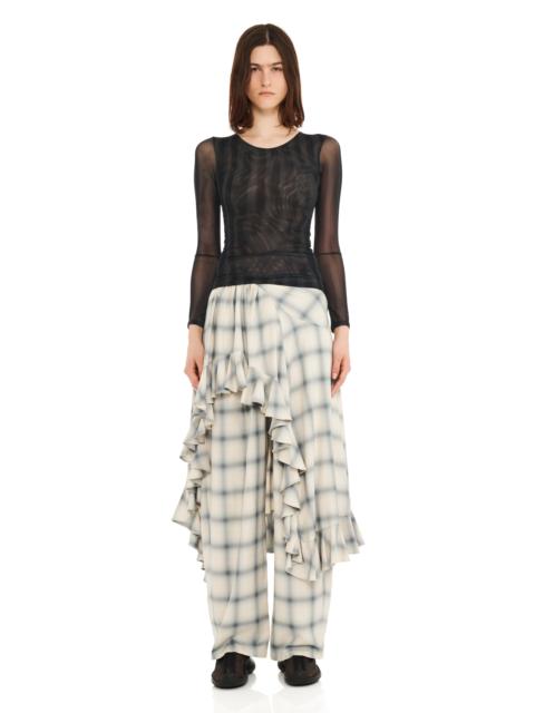 BLACK WAVY FLOWER STRIPE CARDIO CREW