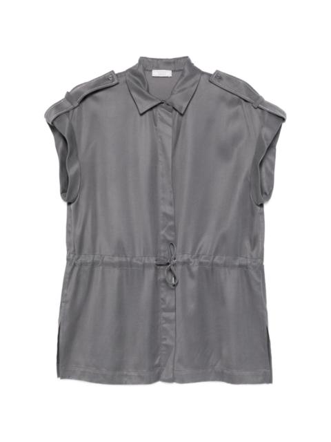 drawstring epaulettes blouse