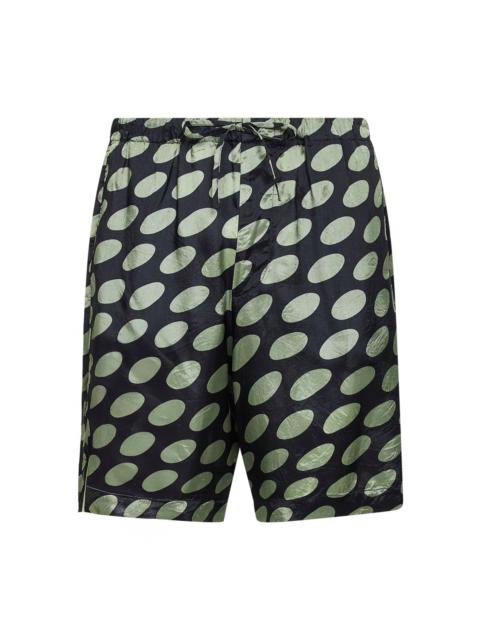 Black cupro Soft Ellipses-printed shorts
