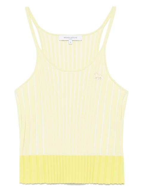 baby fox-patch ribbed tank top