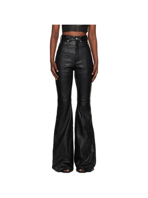 Black Temple Bolan Bootcut Leather Pants
