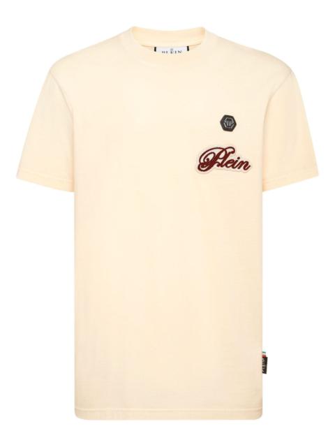 logo-patch round-neck T-shirt