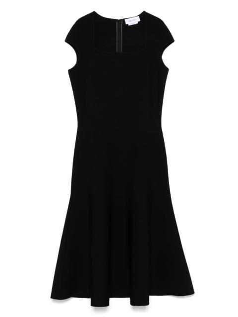 flared-hem midi dress