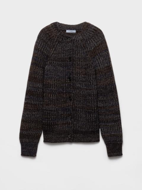Mouliné wool cardigan