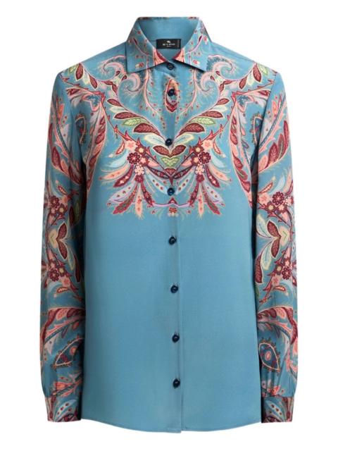 paisley-print silk shirt