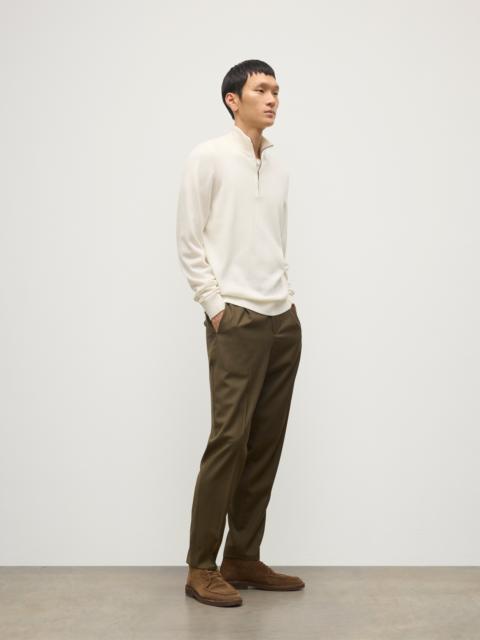 Rory White Classic Cashmere Zip Neck Jumper