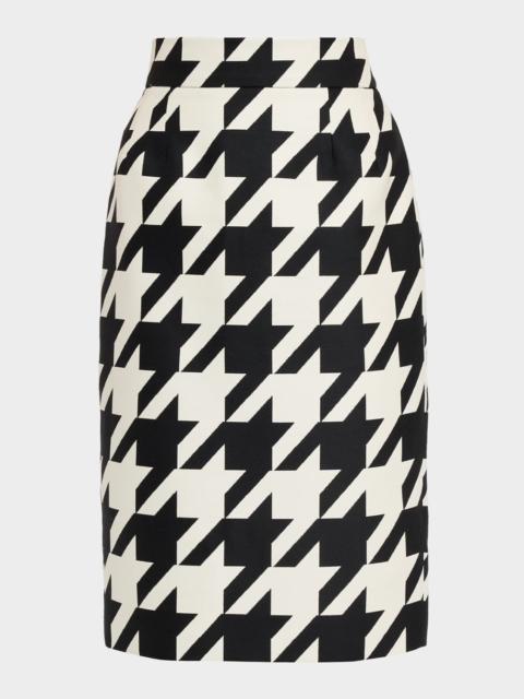 Houndstooth Pencil Skirt