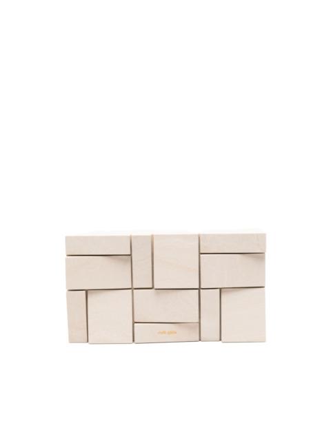 Galleria geometric-block clutch bag