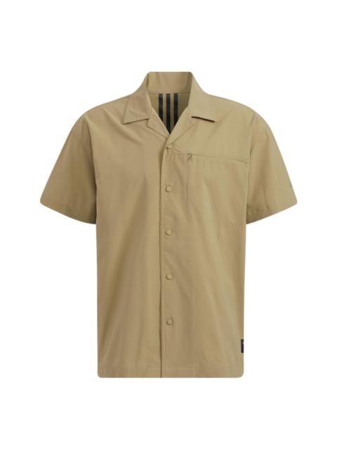 adidas originals Solid Color Sports Short Sleeve Shirt Khaki HD0028