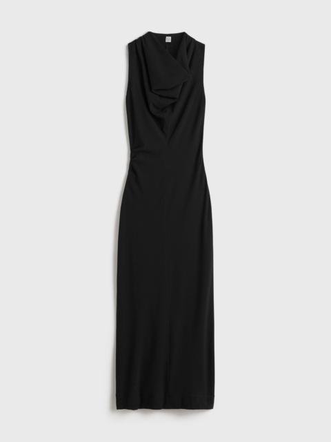 Cowl-neck dress black