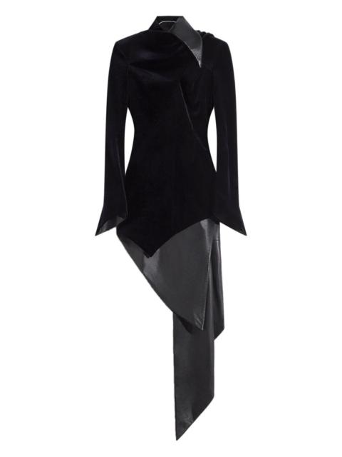 asymmetric velvet dress