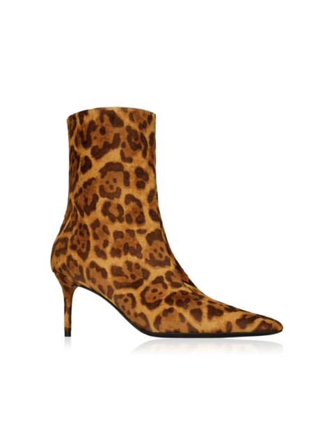 Ashley Leopard-Print Pony Hair Ankle Boots animal