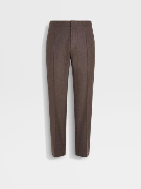 DARK BROWN 15MILMIL15 WOOL SILK AND CASHMERE PANTS