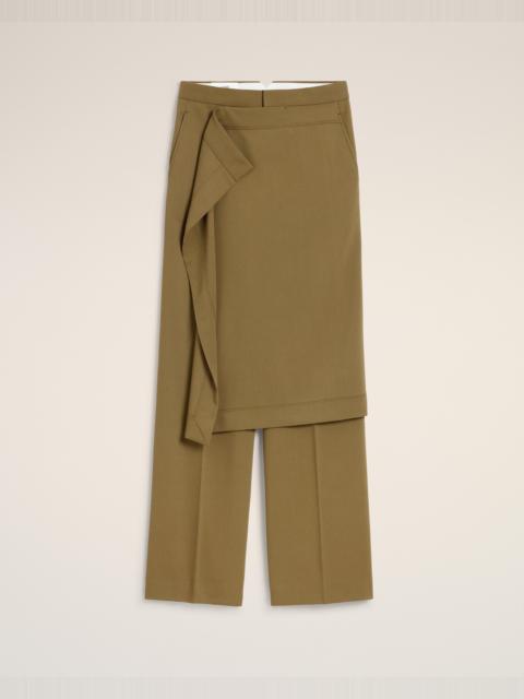 GREEN WOOL FRONT PANEL LARGE TROUSERS