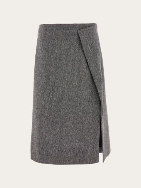 Tweed wrap skirt