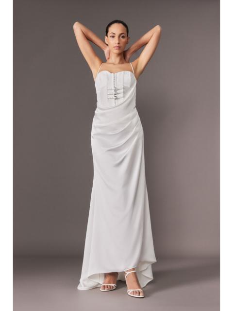 Archive Collection - Tailored Satin Drape Corset Fishtail Maxi Dress