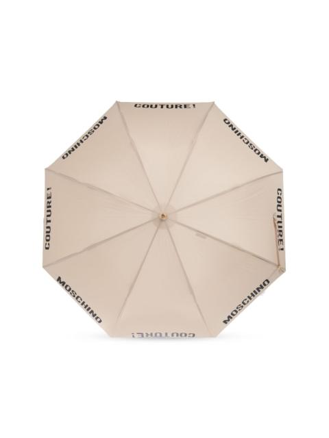 logo-print crook-handle umbrella