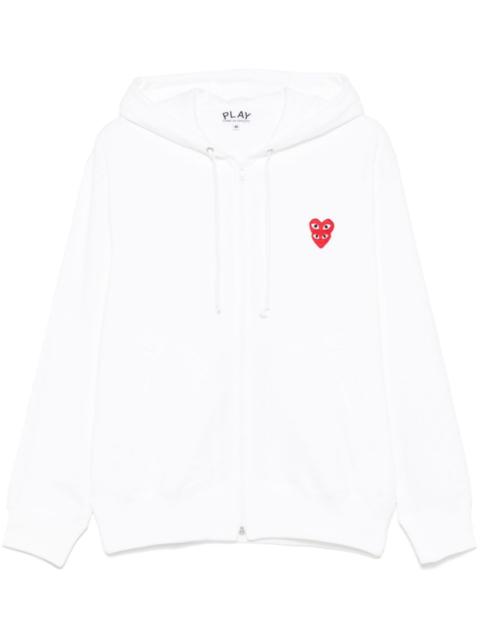 heart-patch zipped hoodie