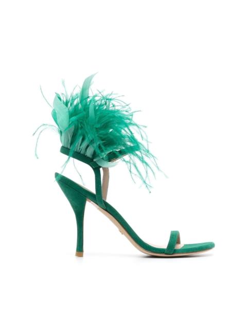 Plume 100mm feather-detail sandals