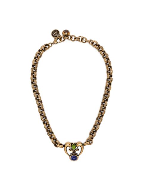 chain-link heart-pendant necklace