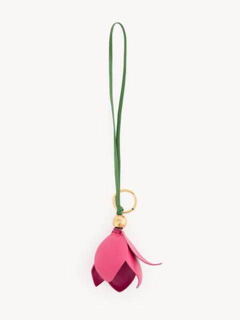 CHLOÉ SYMBOLS TULIP KEY RING BAG CHARM IN GRAINED LEATHER