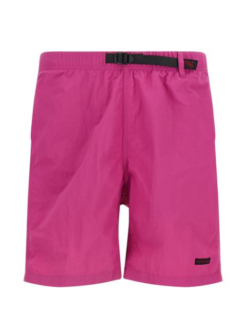 integrated-belt bermuda shorts