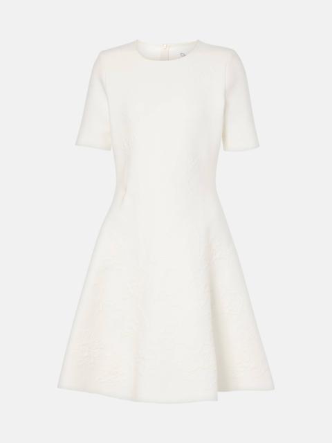 Bridal floral jacquard minidress