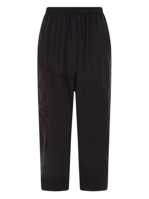 floral-embroidered elasticated-waist trousers