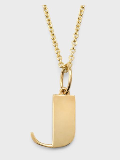 14K Pure Block Initial Necklace