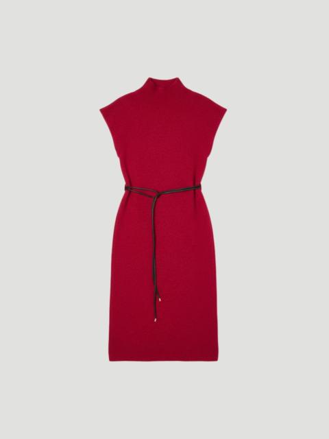 Wool Blend Cosy Knit Belted Midi Dress