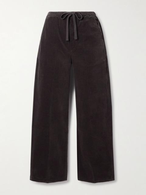 Aurora cotton-blend corduroy wide-leg pants Chocolate