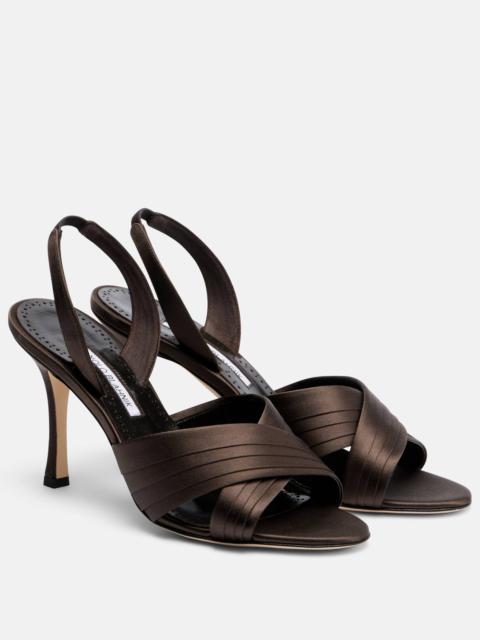 Viera satin slingback sandals