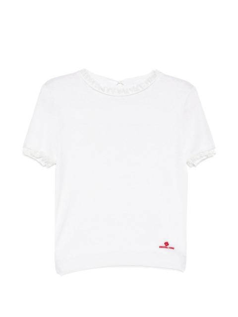 mock-neck knitted top