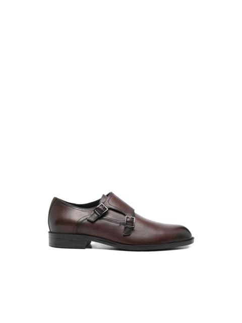 Tayil buckle leather monk shoes