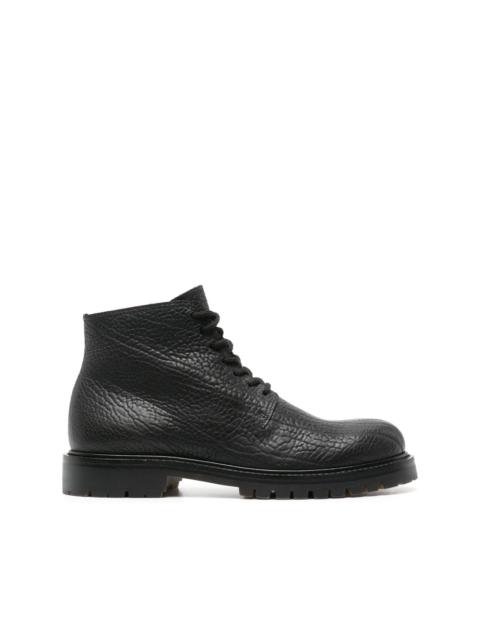 grained leather ankle boots