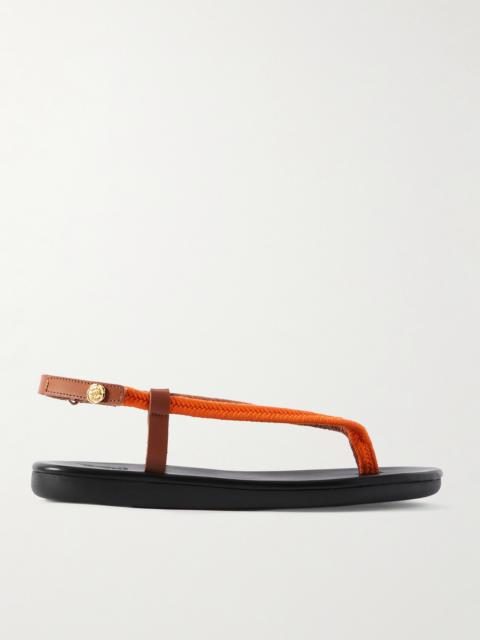 Zoi Leather-trimmed Woven Cord Sandals