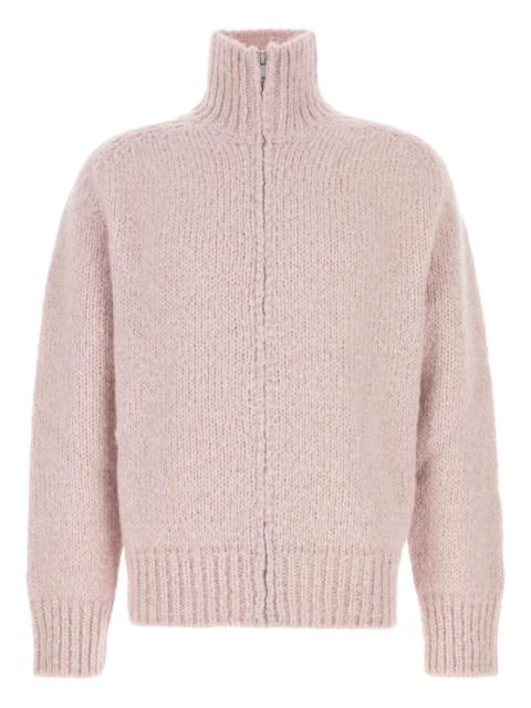 zip mohair-blend cardigan