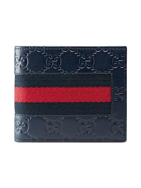 Gucci Bifold Wallet Signature Web (8 Card Slots) Blue