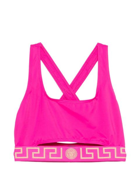 cross strap logo band bikini top