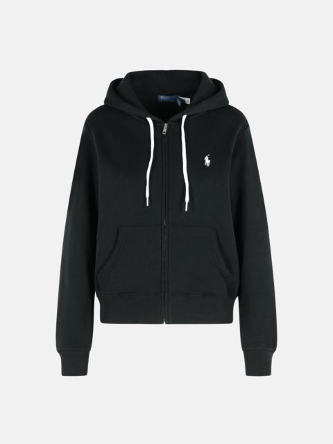 BLACK COTTON BLEND SWEATSHIRT