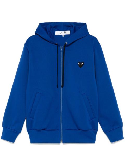 heart-emblem zip-up hoodie