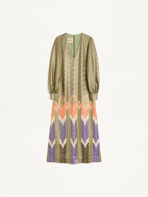 LUREX DRESS WITH VOYAGE IMAGINAIRE PRINT