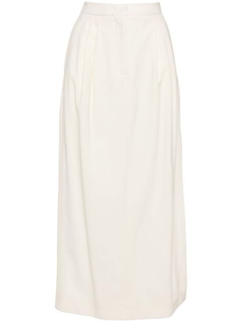 crepe midi skirt