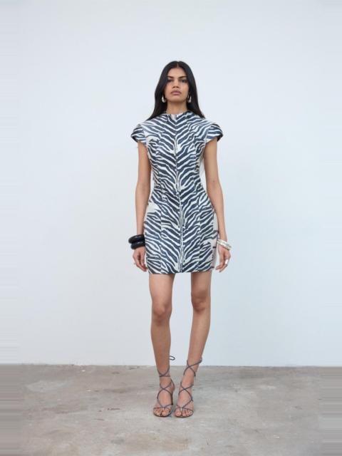 ZENA MINI DRESS IN ZEBRA PRINTED TWILL